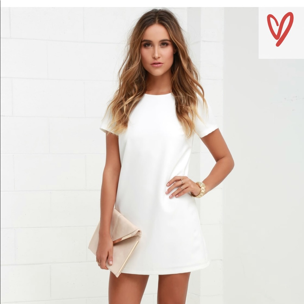 Shift and shout ivory shift dress